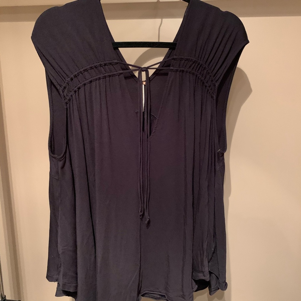 Free People Flowy Tank With Tie Detail - Size L